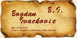 Bogdan Ivačković vizit kartica